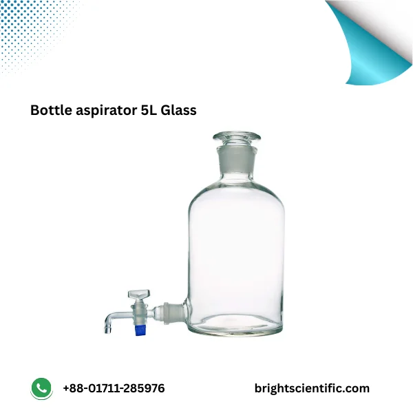Bottle Aspirator Glass 5Ltr – Durable Laboratory Storage Bottle with Stopcock