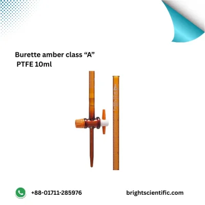 Burette Amber Class PTFE 50ml – Precision & Chemical-Resistant Glassware