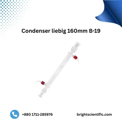 Condenser Liebig 160mm B-19 – Durable Laboratory Glassware for Distillation