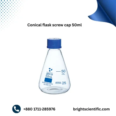 Conical Flask Screw Cap 50ml – High-Quality Laboratory Glassware