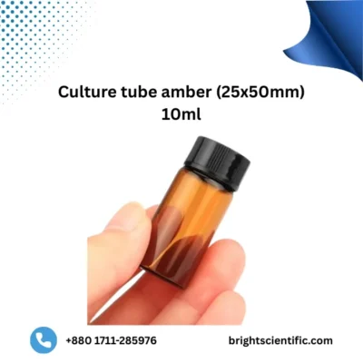 Culture Tube Amber 25x50mm 10ml – Durable Laboratory Glassware