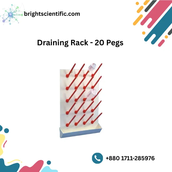 Draining Rack 20 Pegs | Lab Glassware Drying Stand in Bangladesh