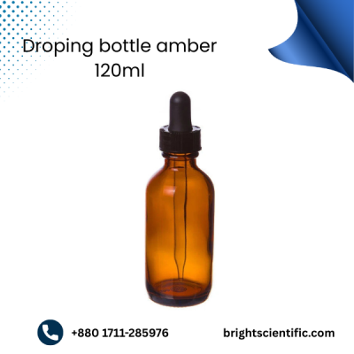 Dropping Bottle Amber Glass 120ml – Laboratory Glassware for Accurate Dispensing