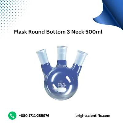 Flask Round Bottom 3 Neck 500ml B-24,19– Laboratory Glassware |