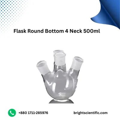 Flask Round Bottom 4-Neck 500ml  B-24/19 – Laboratory Glassware