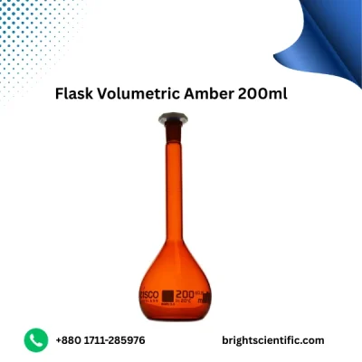 Flask Volumetric Amber 200ml – Accurate Laboratory Glassware