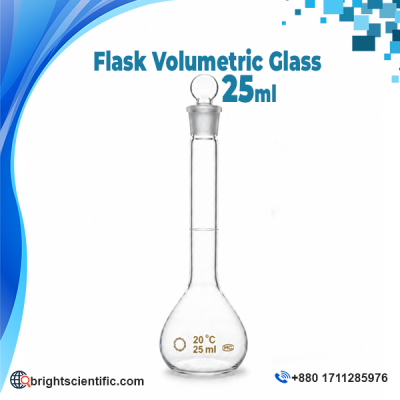 Volumetric Flask 25ml Glass Stopper Laboratory Measuring Flask