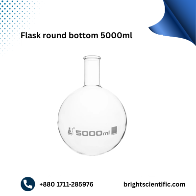 Flask Round Bottom 5000ml | Large Borosilicate Glass Laboratory