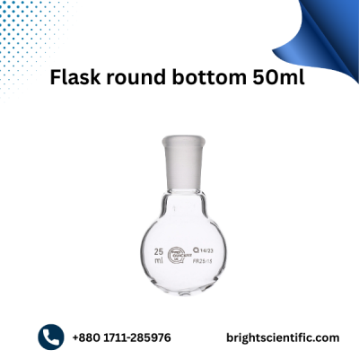 Flask Round Bottom 50ml B-24 | High-Quality Borosilicate Glass