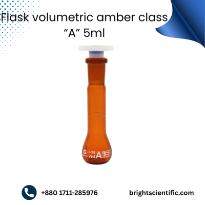 Flask Volumetric Amber Class “A” 5ml – Precision Laboratory Measurement Flask