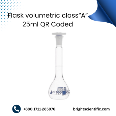Flask Volumetric Class “A” 25ml (QR Coded) – High-Accuracy Laboratory Glassware