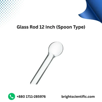 Glass Rod 12 Inch laboratory stirring rod made from clear borosilicate glass for mixing chemicals and laboratory solutions.
