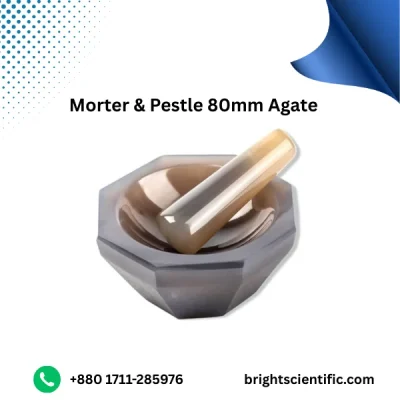 Morter & Pestle 80mm  Agate  | High-Purity Lab Grinding Set