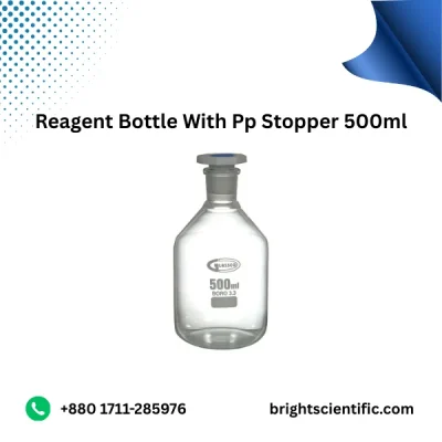 Reagent Bottle With PP Stopper 500 ml – Durable Laboratory Glassware