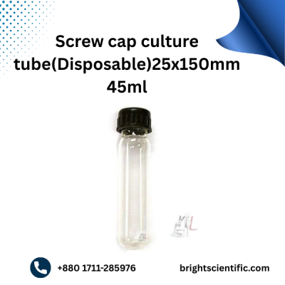 Screw Cap Culture Tube Disposable 25x150mm 45ml |  Laboratory Tubes