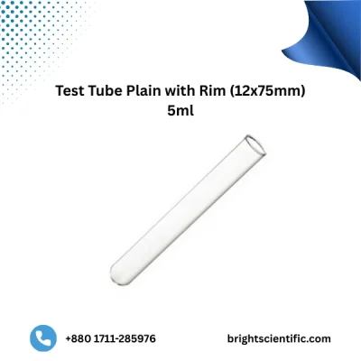 Test Tube Plain with Rim 12x75mm 5ml – Premium Laboratory Glassware