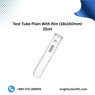 Test Tube Plain with Rim 18x150mm 25ml – Premium Laboratory Glassware