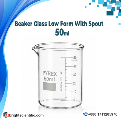 Pyrex Beaker Low Form with Spout 50ml Laboratory Glassware