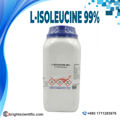 LOBA Chemie L-Isoleucine 99% 1000gm Biochemistry Grade laboratory reagent bottle for biochemical research and laboratory applications.