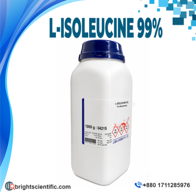 LOBA Chemie L-Isoleucine 99% 1000gm Biochemistry Grade laboratory reagent bottle for biochemical research and laboratory applications.