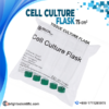 Sterile Cell Culture Flask 75 cm² with green screw cap for tissue culture, cell growth, biotechnology, and laboratory research applications.