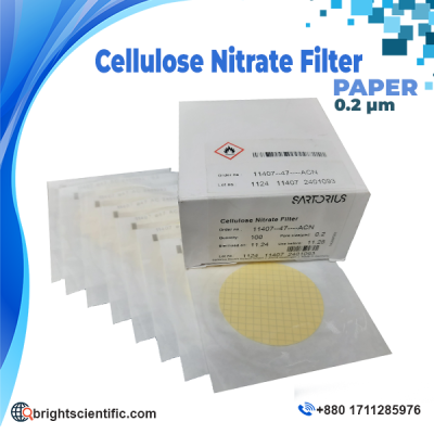 Sartorius Cellulose Nitrate Membrane Filter 0.2 µm 47 mm in sterile pack for laboratory filtration.
