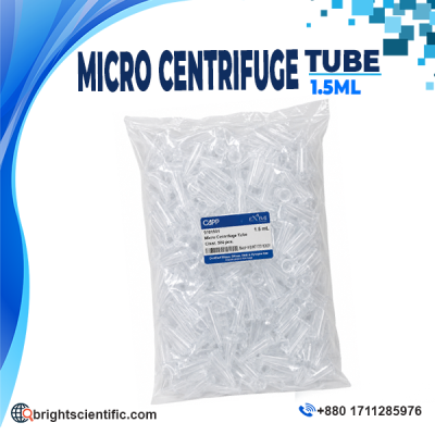 CAPP Microcentrifuge Tube 1.5mL (500 Pcs) Clear Polypropylene Laboratory Tube RNase DNase DNA & Pyrogen Free