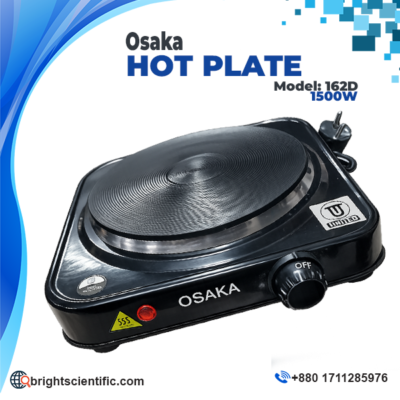 Osaka Hot Plate Model 162D 1500W laboratory hot plate with cast iron heating plate for chemical laboratories, research, pharmaceutical, and educational applications.