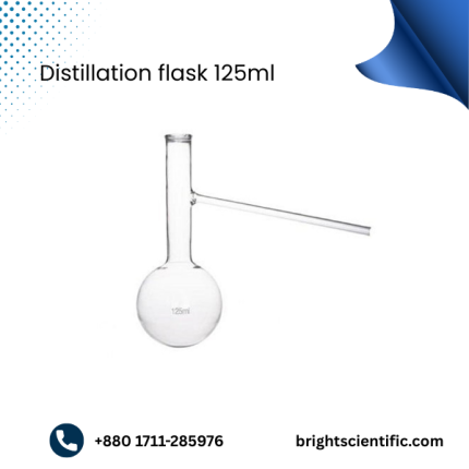 Distillation Flask 125ml – Heat-Resistant Borosilicate Glass