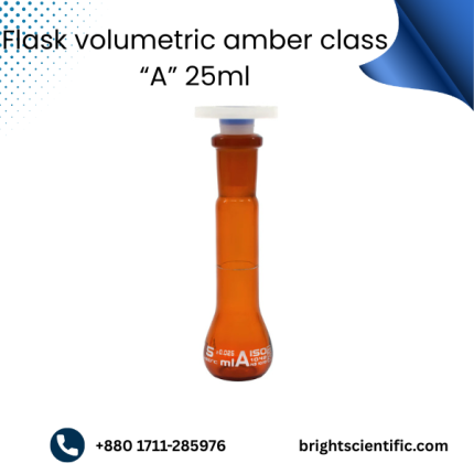 Flask Volumetric Amber Class “A” 25ml – High-Accuracy Laboratory Flask