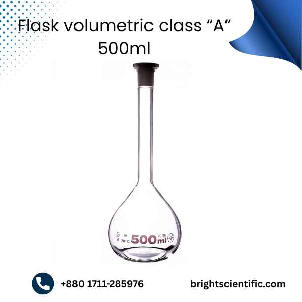 Flask-volumetric-class-A-500ml.png Flask Volumetric Class “A” 500ml – High-Accuracy Laboratory Measurement - Image 1